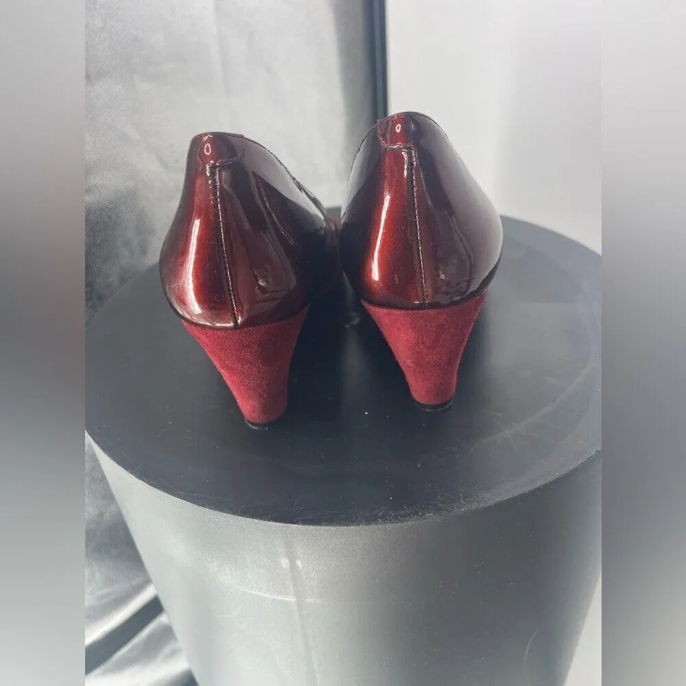 Eazy‎ spirit, women's wedge burgundy shoe size 9 - Image 2