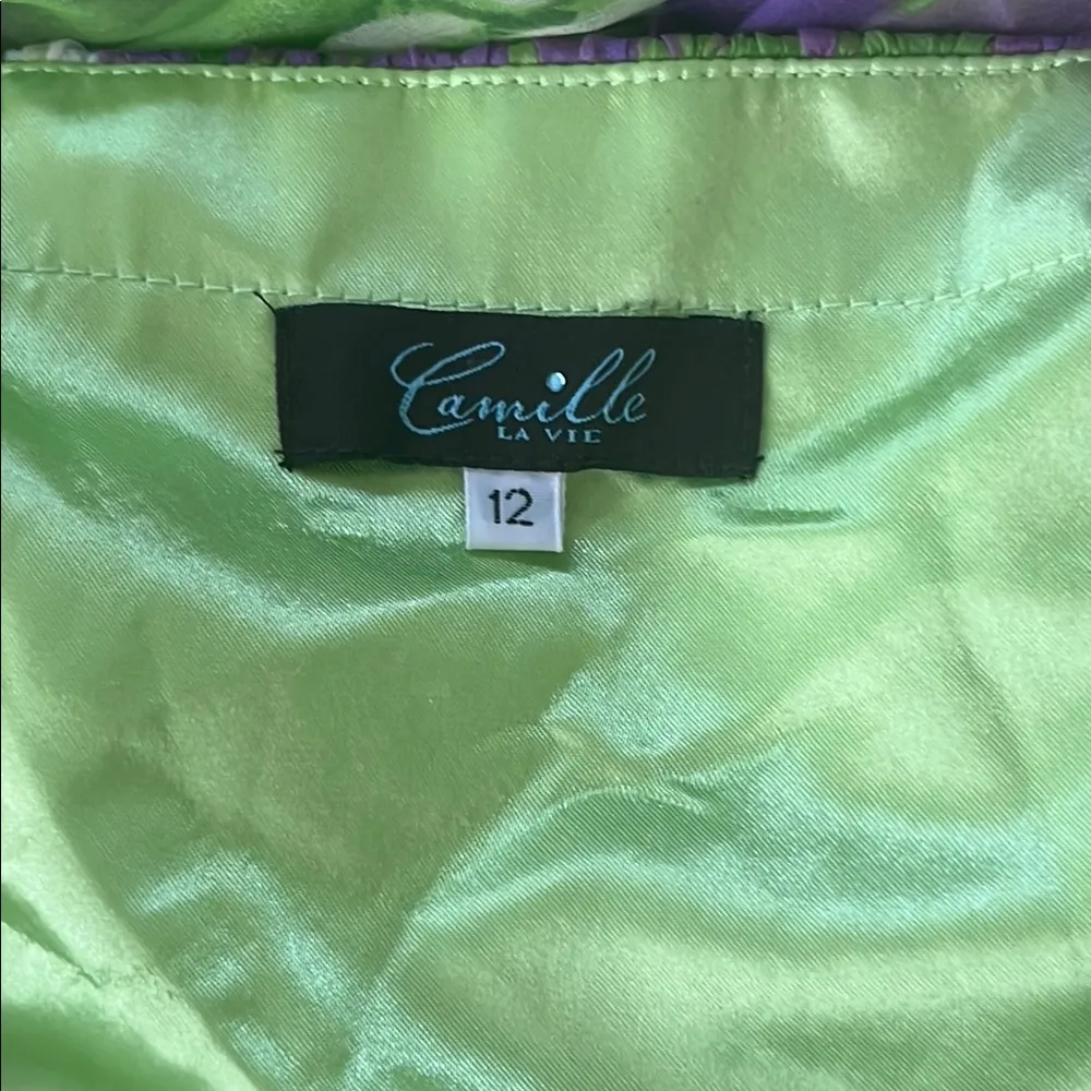 Camille La Vie Silk Watercolor Strapless Maxi Dress - Image 3