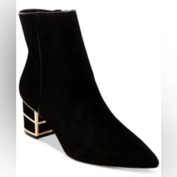 Steven By Steve Madden  Bailei Suede Black Ankle Boots Size 8 - Image 2