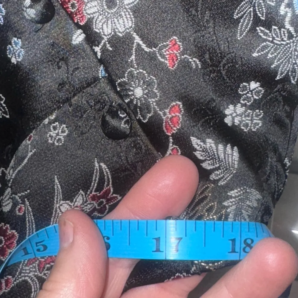 Asian Bodycon Dress Size S Black Floral Print Cheongsam Women's size Xs t Small - Image 3