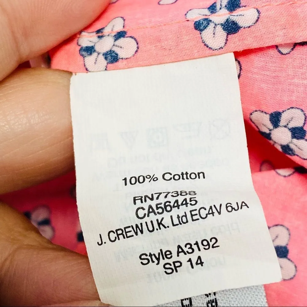 J. Crew Neon Pink Perfect Button Down Shirt Sz 6 - Image 3