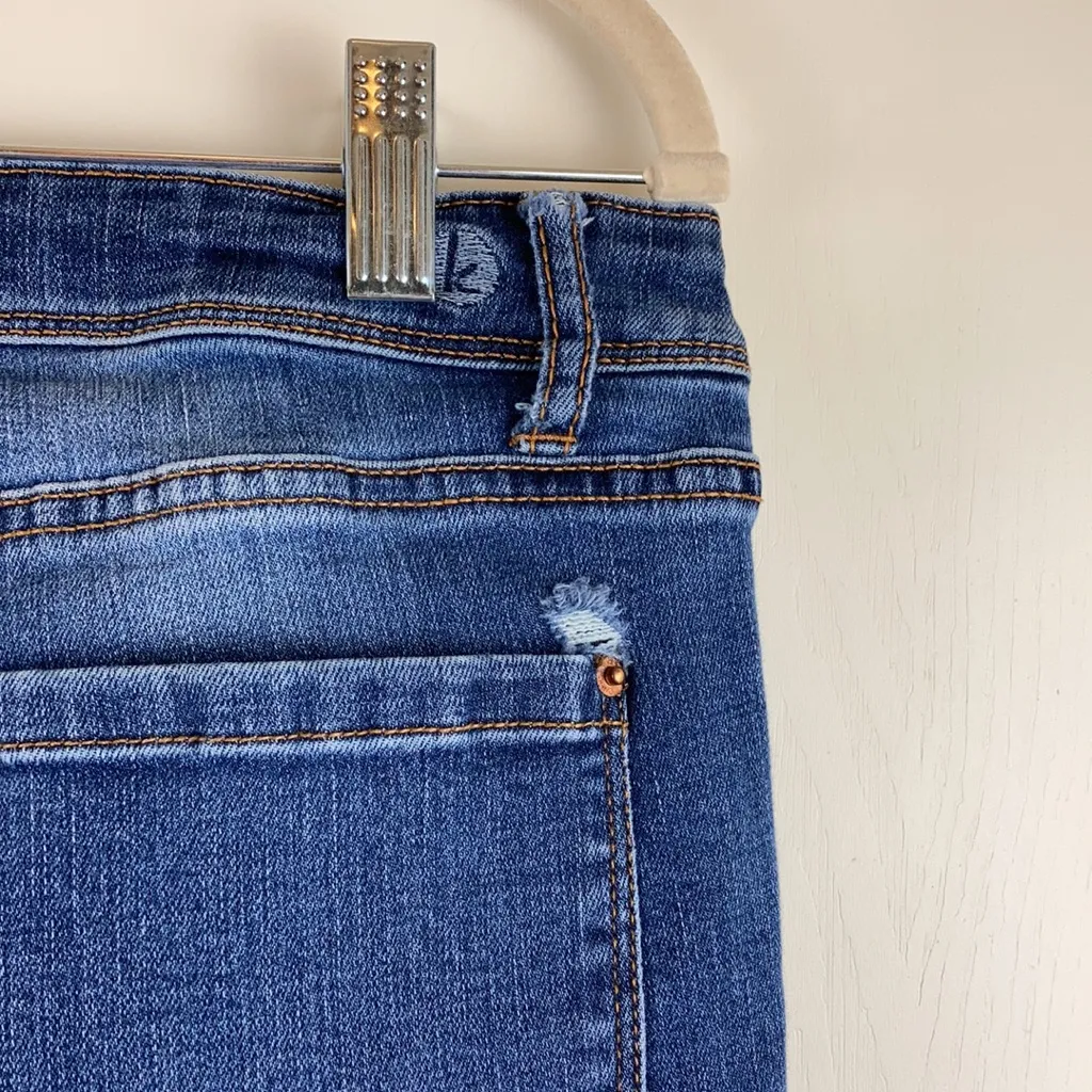 🌞Kensie Distressed Effortless Ankle Mid Rise Skinny Zip Up Jeans A144 Blue Size undefined - Image 8