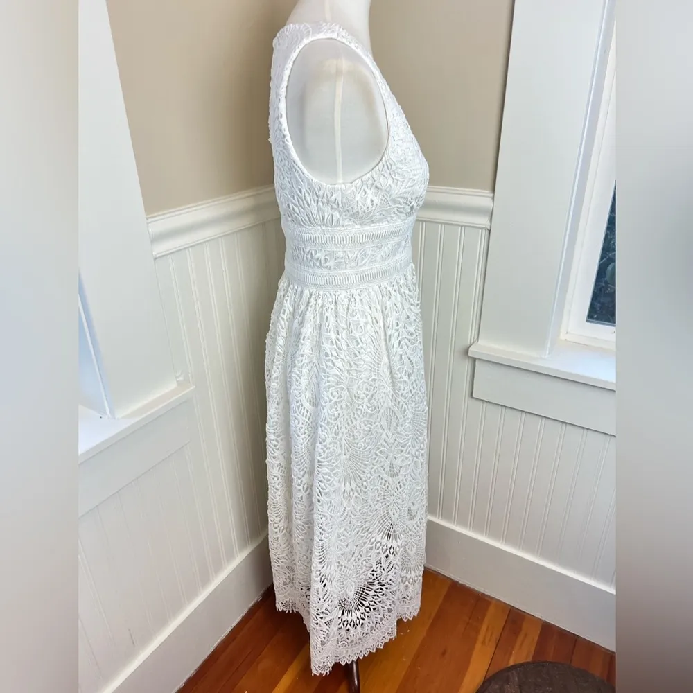 Shoshanna Christabella Dress White Lace Blogger Fave Farm or Beach Wedding Sz 6 - Image 7