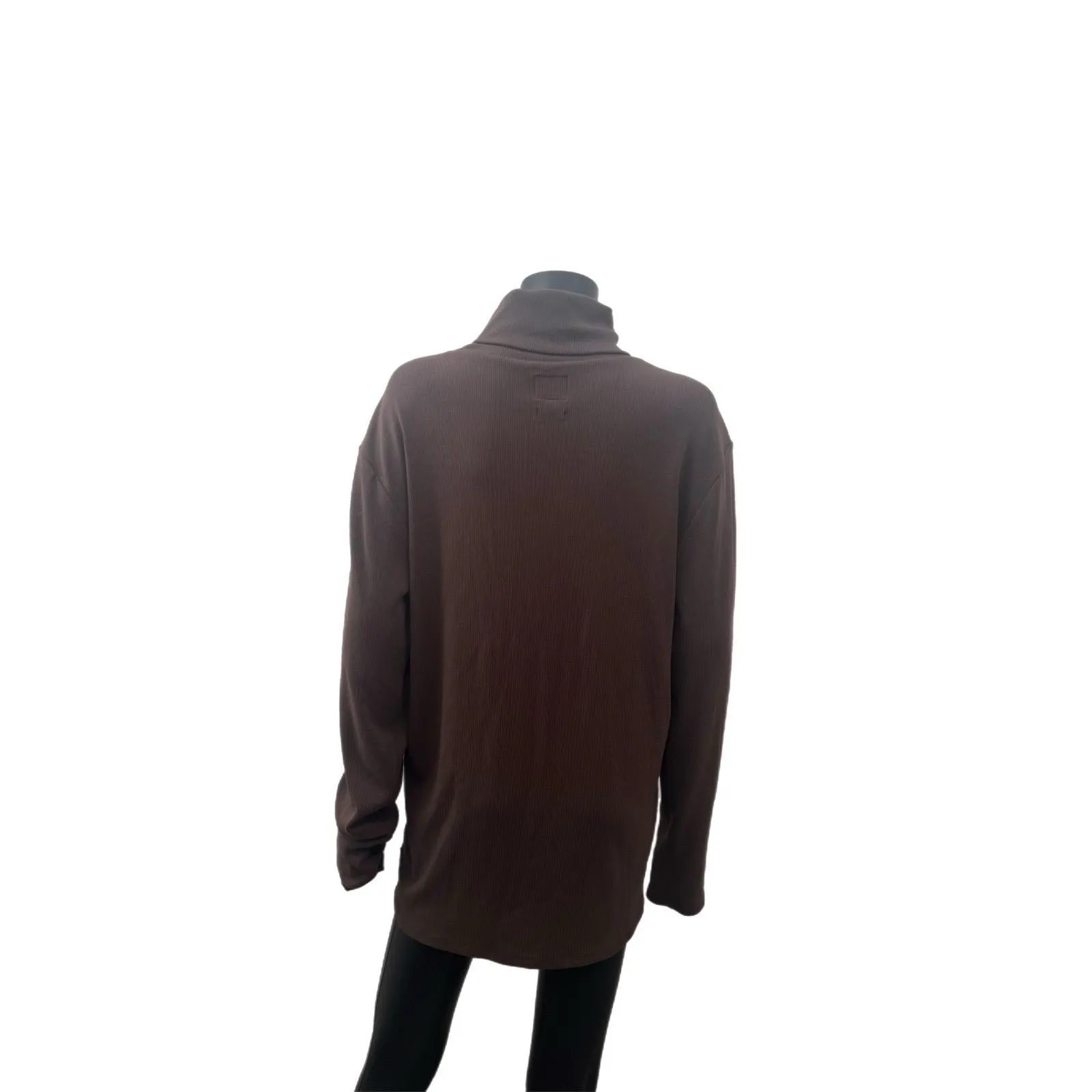 Guess Ribbed Turtleneck Long Sleeve Chocolate Brownie‎ XL Slim Fit NWT - Image 2