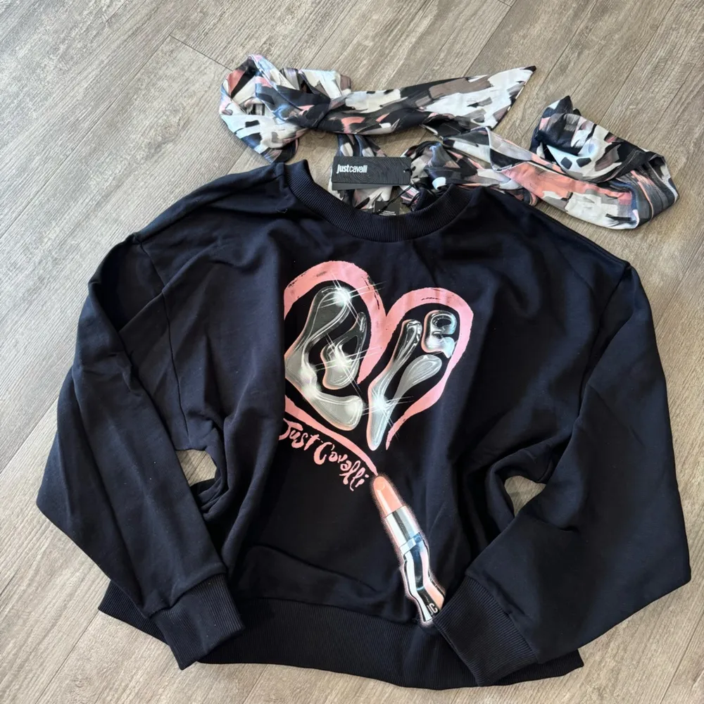 JUST CAVALLI logo print tie-fastened sweatshirt ✨ - Image 15