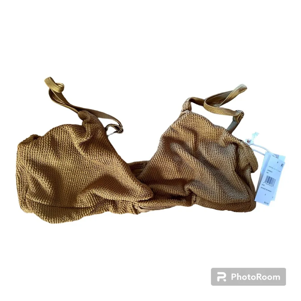 Good American Always Fits Twist Bikini Top in Bronze Brown001 - Image 11