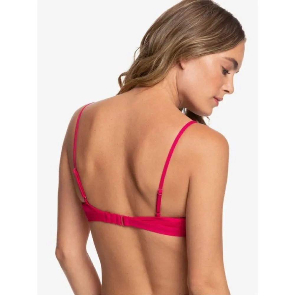 New. ROXY cerise textured bikini set. M- top/L-bottom. Retails $119 - Image 10