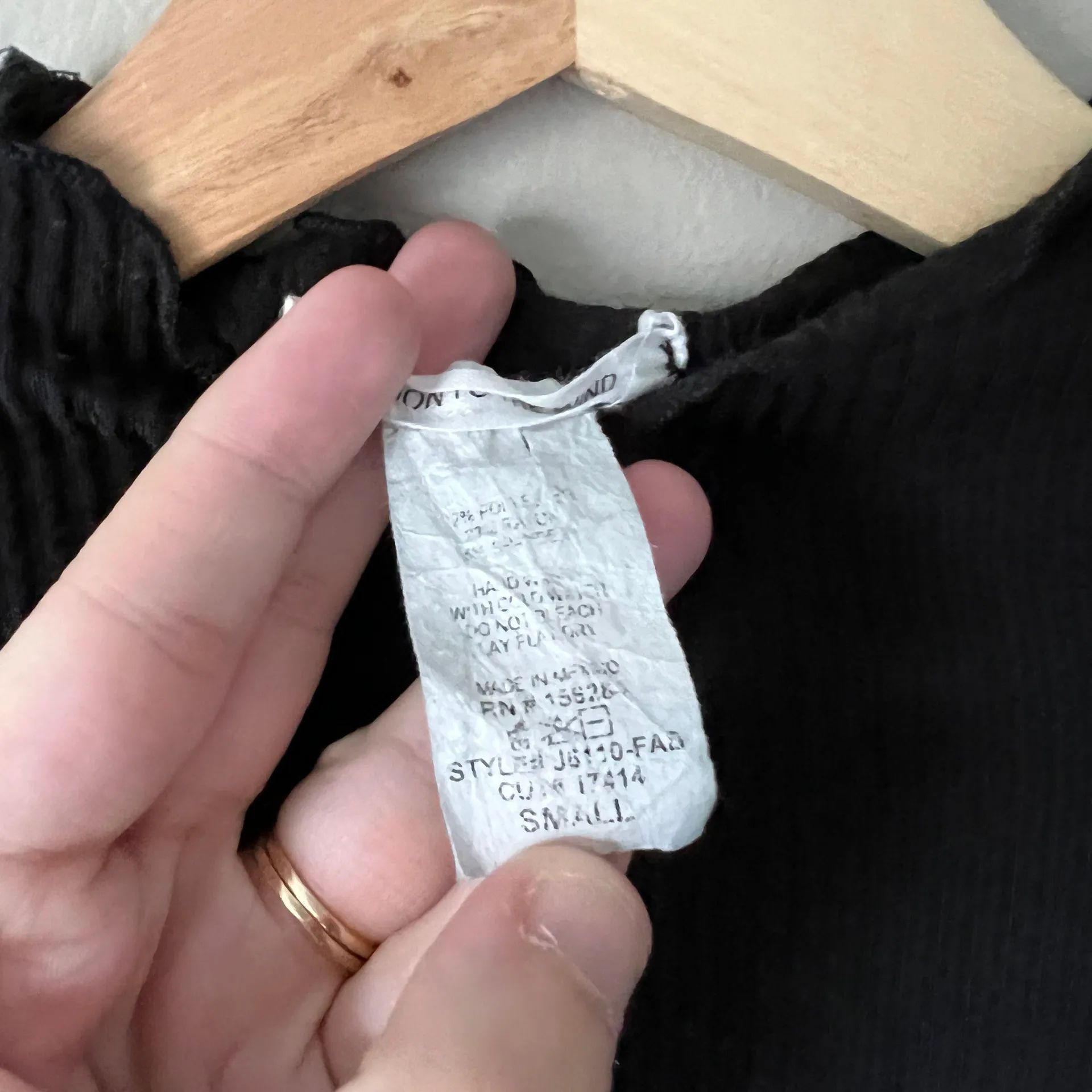 Caution to the Wind black ribbed lettuce hem turtleneck top - Image 6