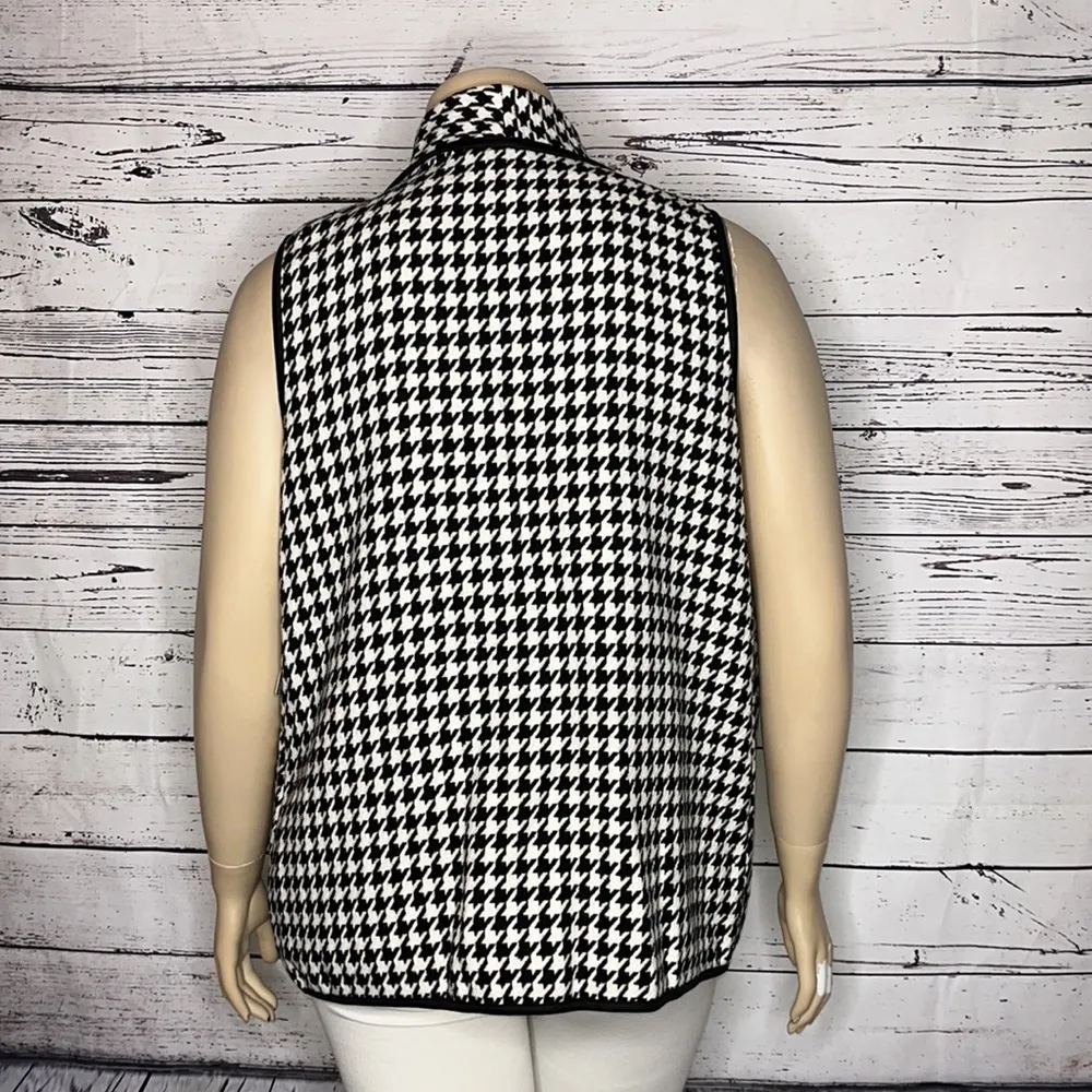 Multiples  NWT Size L Black Houndstooth Wool Blend Drape Front Vest Jacket - Image 3