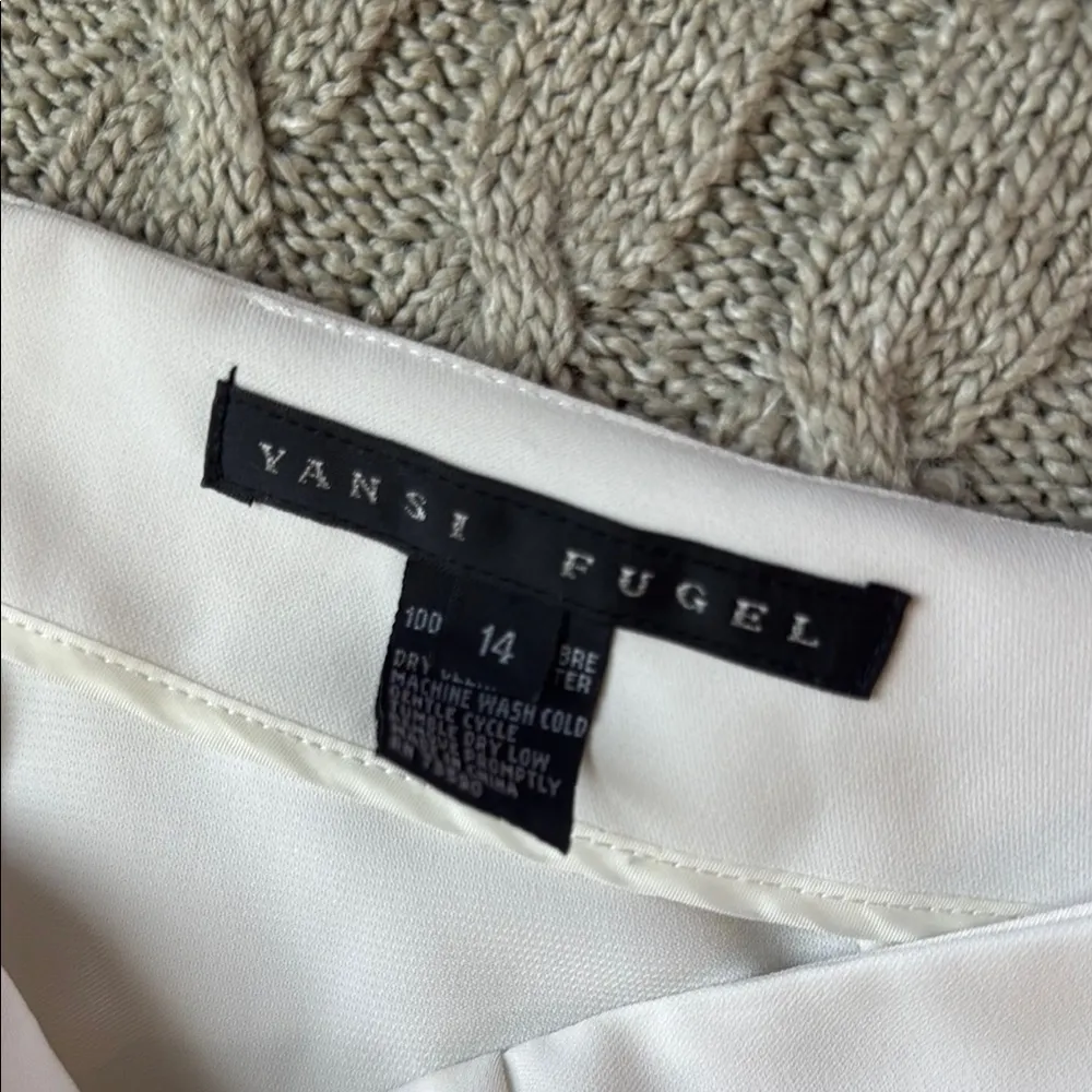 Yansi Fugel White Straight Leg Pants Size 14 - Image 2