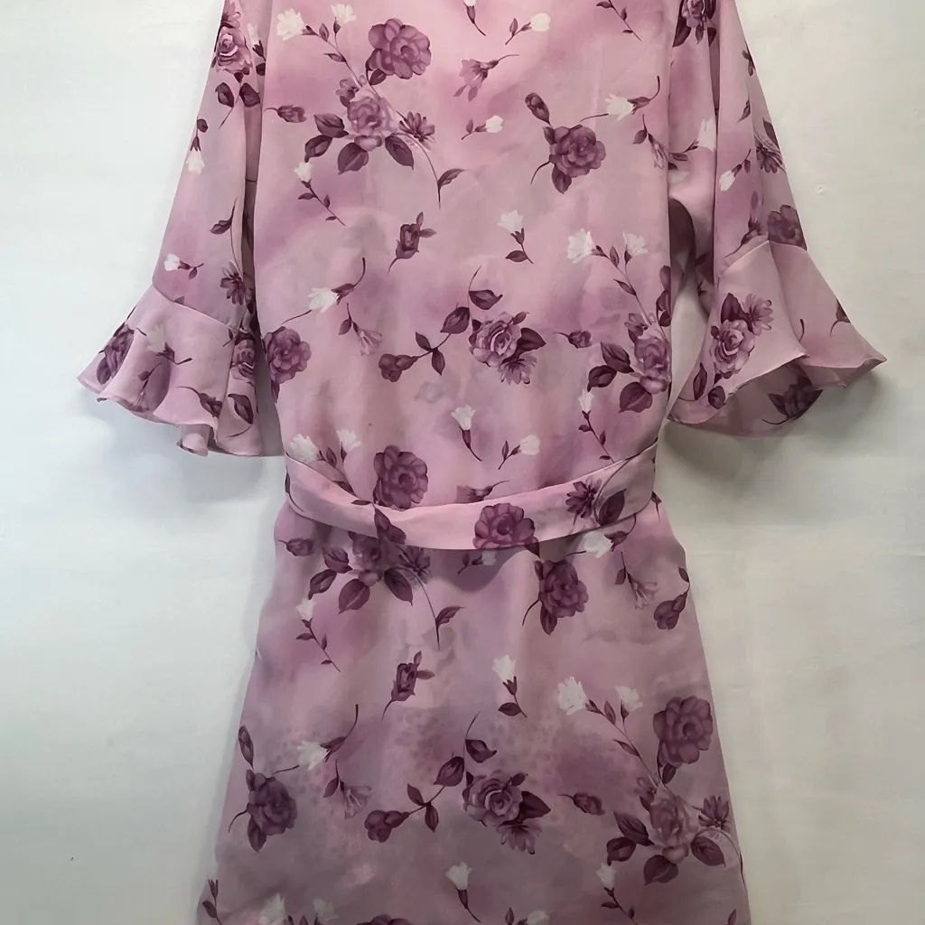 Secret Treasures Sheer Floral Gown/Robe Set M Lavender PREOWNED - Image 3