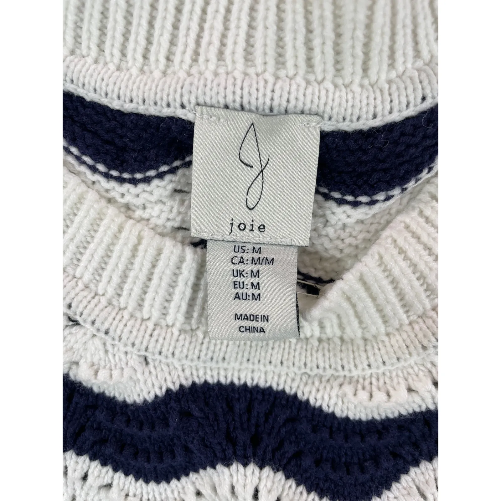 NWT Joie‎ Women's Knit Top And Skirt Set White Navy Cottagecore School Career M - Image 10