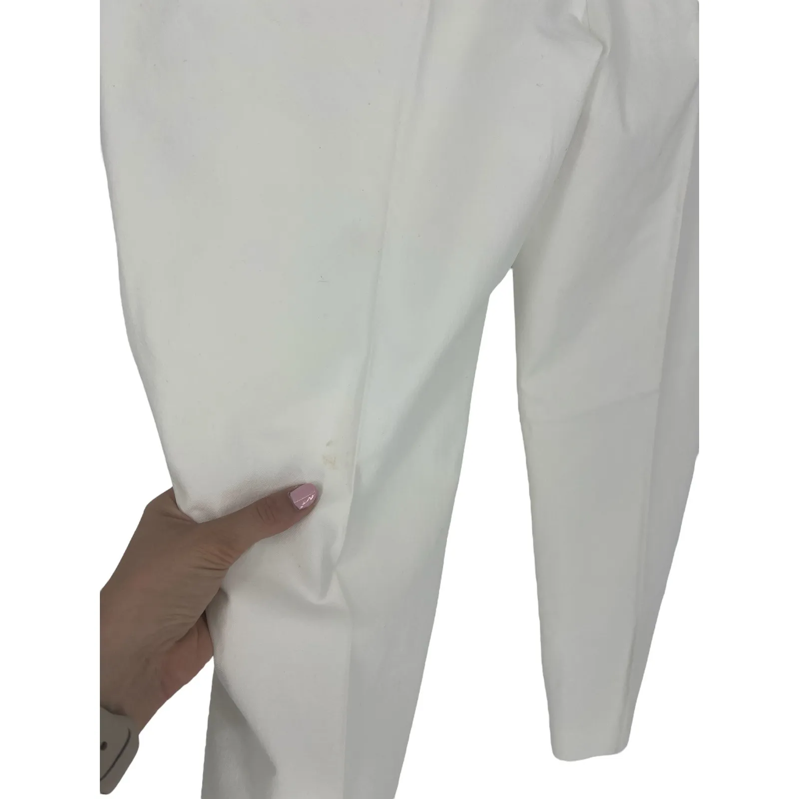 Piazza Sempione Emanuela White Cotton Blend Side-Zip Trousers Made in Italy - Image 7