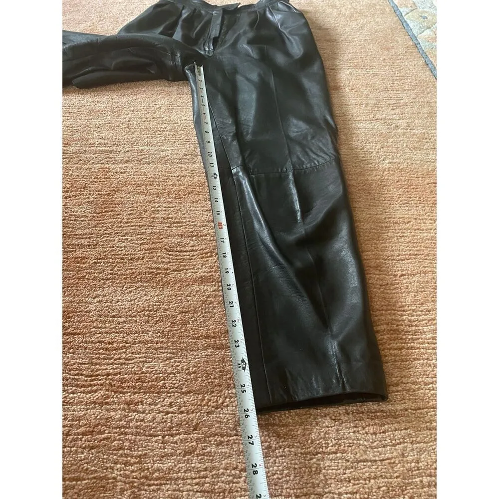 Vintage Forenza West Bay High Rise Genuine Leather Lined Pants | Black | Size 10 - Image 5