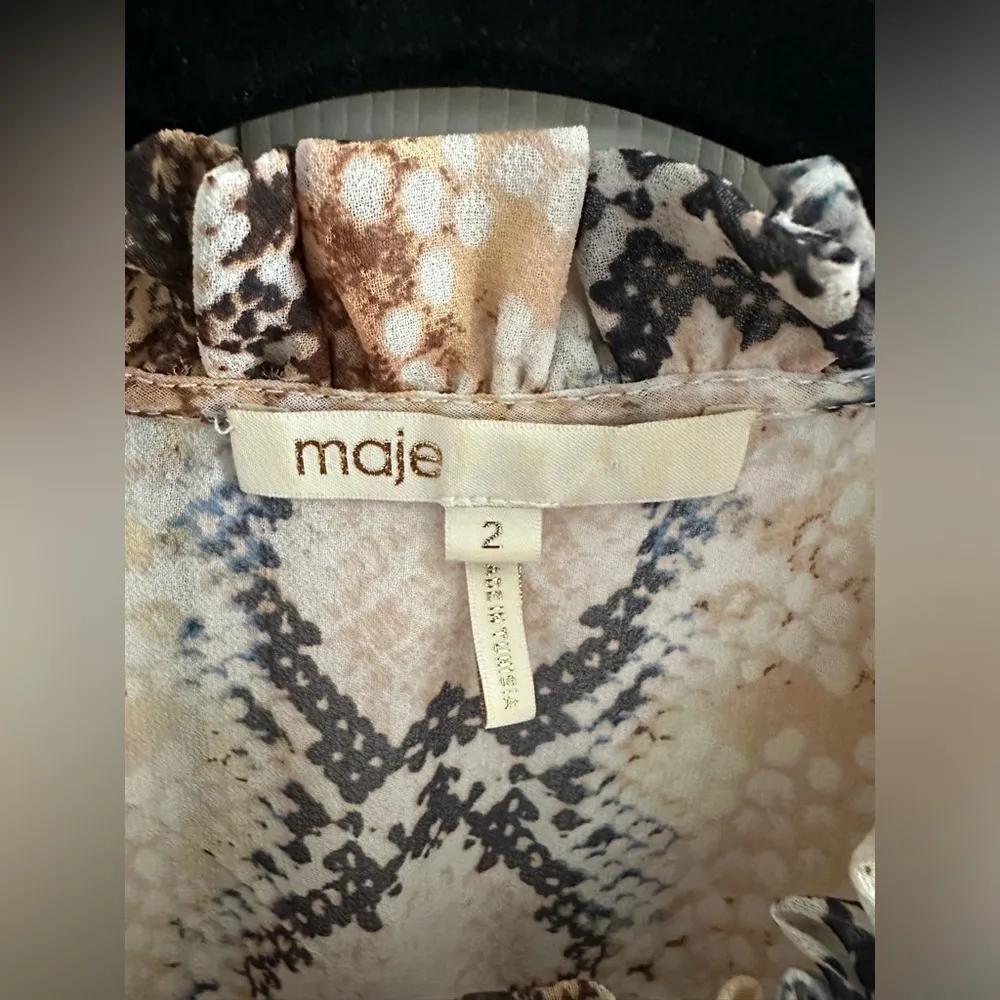 Maje snake print mini dress size 2 medium - Image 5