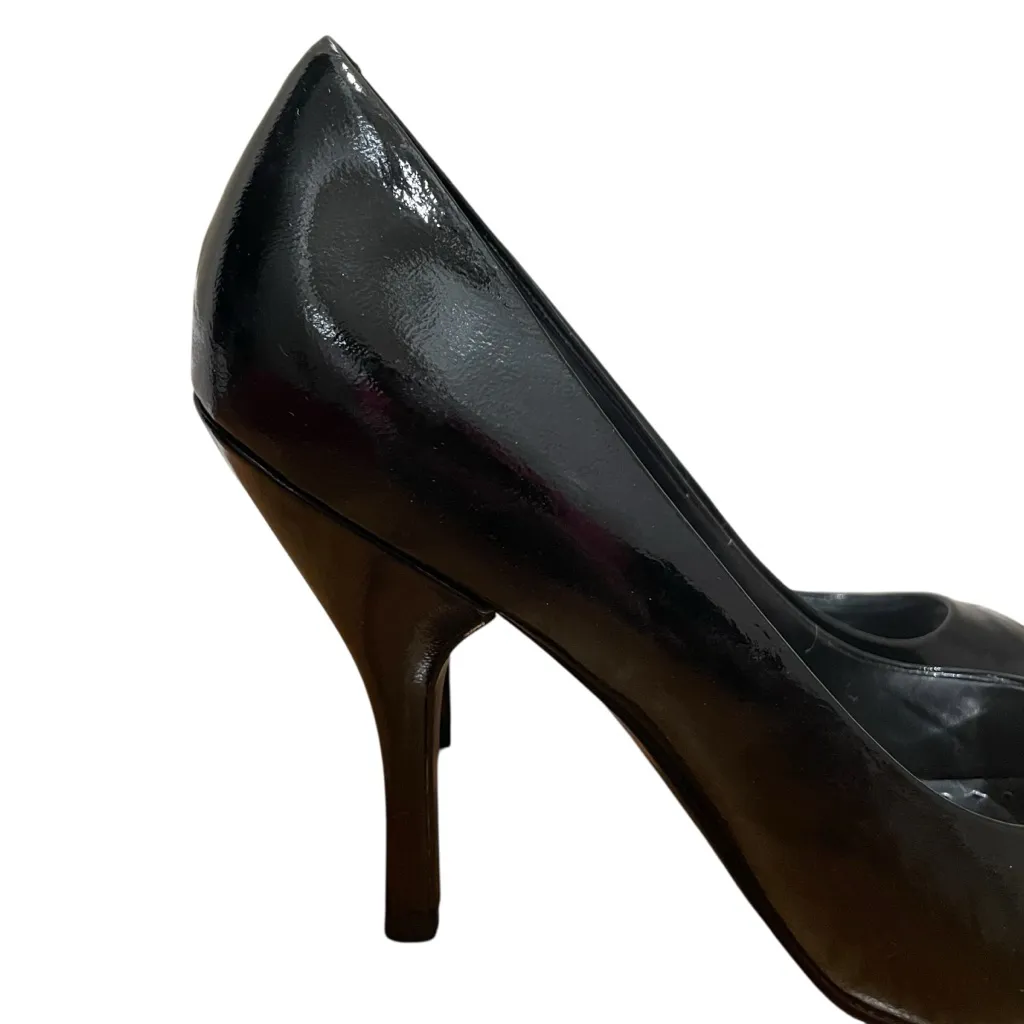 BCBGirls Ariel Patent Leather Open Toe High Heel Pumps Black Womens Size 10M - Image 2