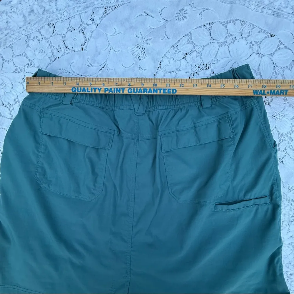 Duluth Trading Co. Teal Casual Skort. Front and‎ back Pockets size 16W Green - Image 10