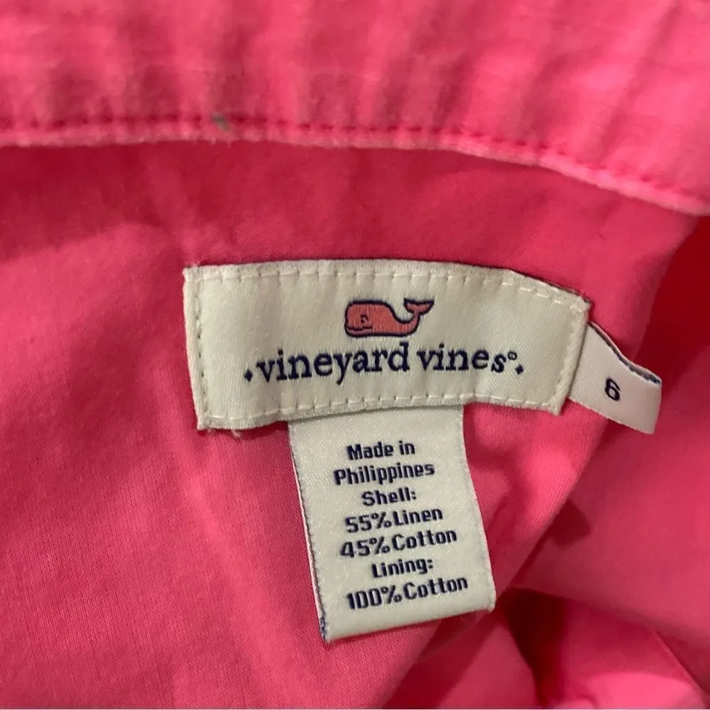 #512 VINEYARD VINES Linen Blend Mini Dress - Image 4