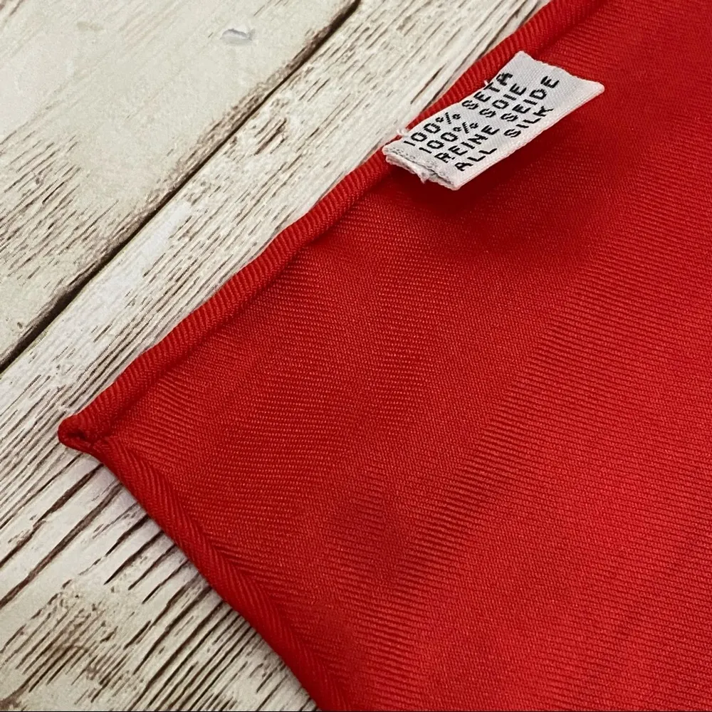 Ropes & Chains Silk Square Scarf 34x34 Red - Image 7