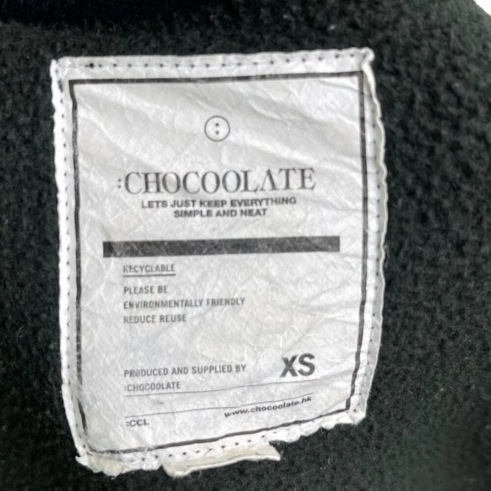 Chocoolate Black Bear Embroidered Pullover Sweatshirt with Poplin Hem Size XS - Image 10