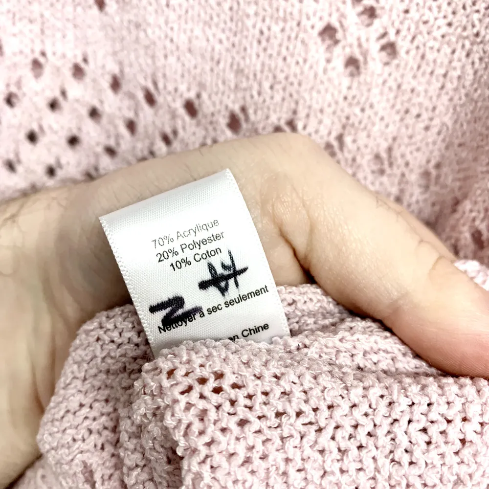 ASTR The Label Sweater Women M Pink Lavender Belle Pointelle Perforated Floral Size M - Image 4