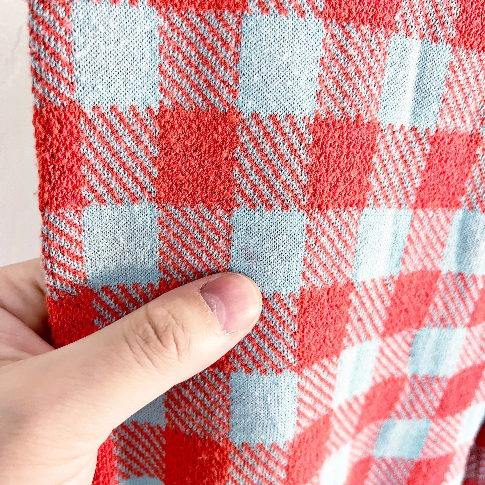 Staud Avalanche Blue Gingham Plaid Knit Pants - Image 3