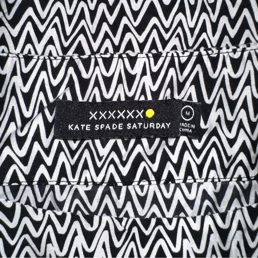 Kate Spade Saturday Zig Zag Black And White Silk Blend Blouse MEDIUM - Image 3