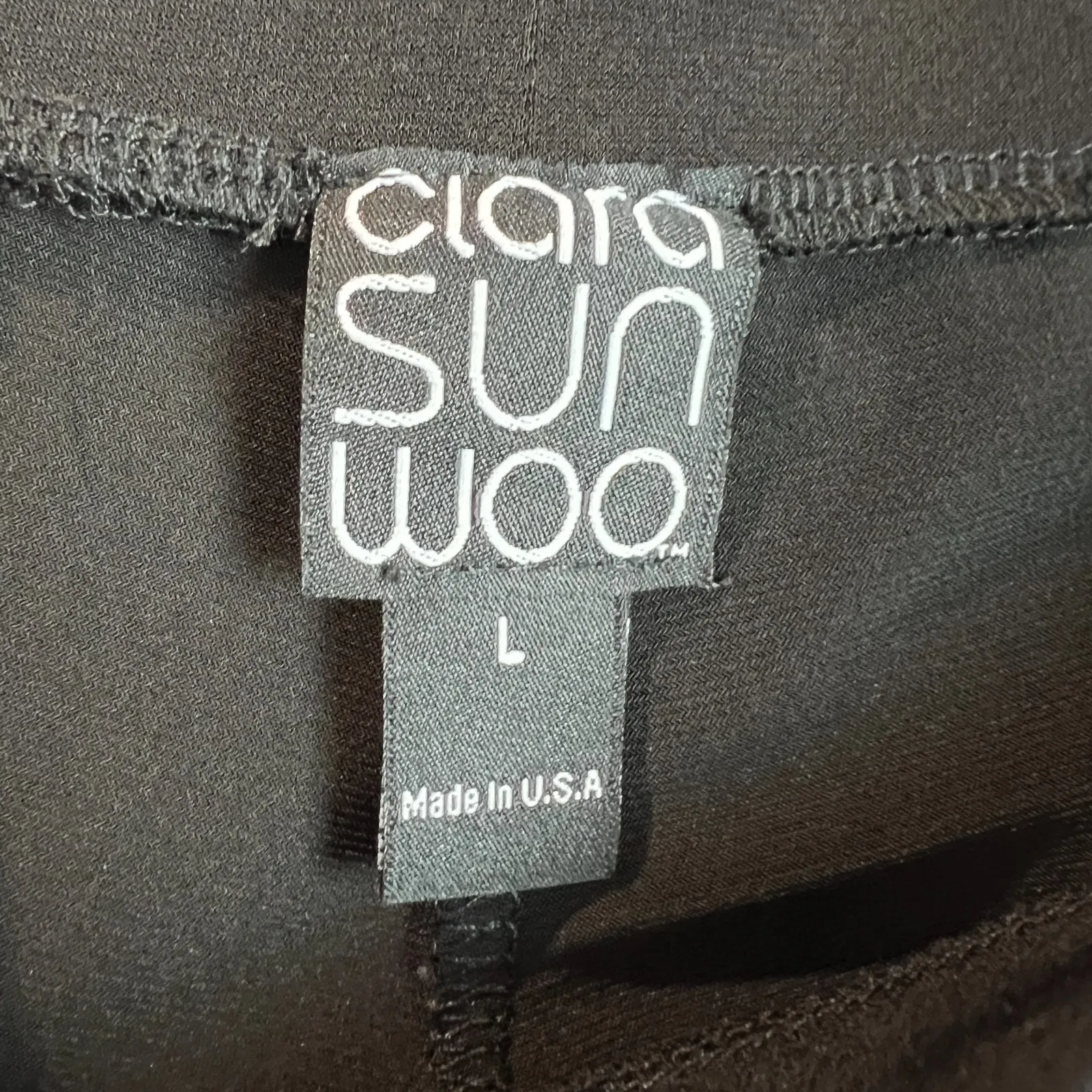 Clara Sun Woo Pants Womens Large Black Straight Leg Pull On Pocket Elastic Waist - Image 9