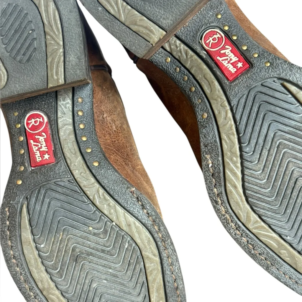 Tony Lama Aquilla 3R2202L Brown Square Toe 11" Cowboy Western Boots Womens 6.5 - Image 12