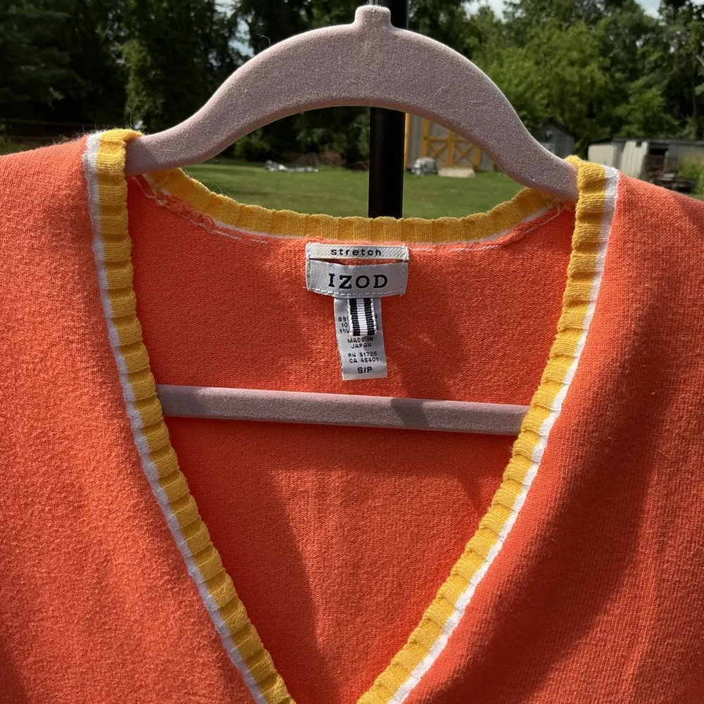 Izod Orange Sweater with Yellow Accents - Image 2