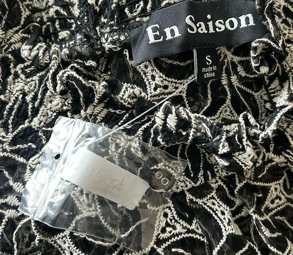 En Saison Embroidered Mock Neck Top, Size S NEW - Image 11