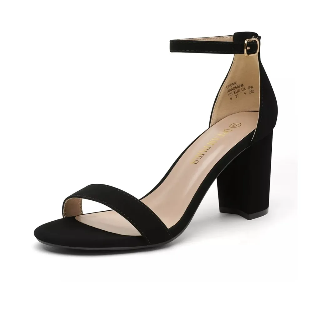 Open Toe Pump Chunky Heel Sandals - Image 4