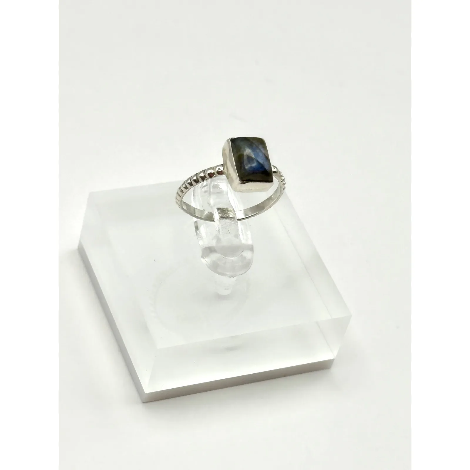 Labradorite Sterling Silver Dainty Ring Size 5.25 - Image 2