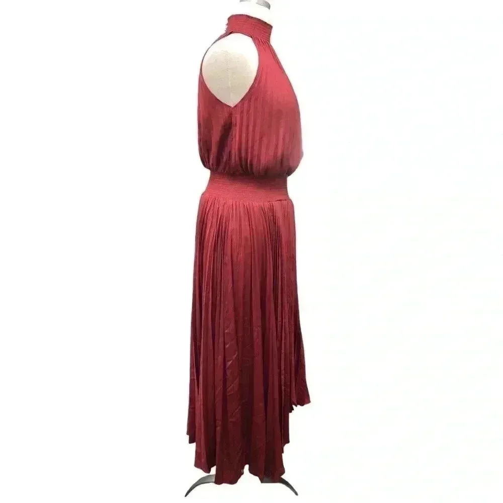 Elie Tahari Pleated Midi Dress Highland Rose - Image 6