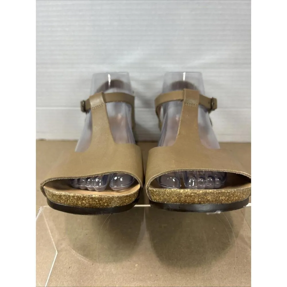 PEDRO INIESTA Tan Leather Sandals Shoes Spain Sz 10M Women - Image 4