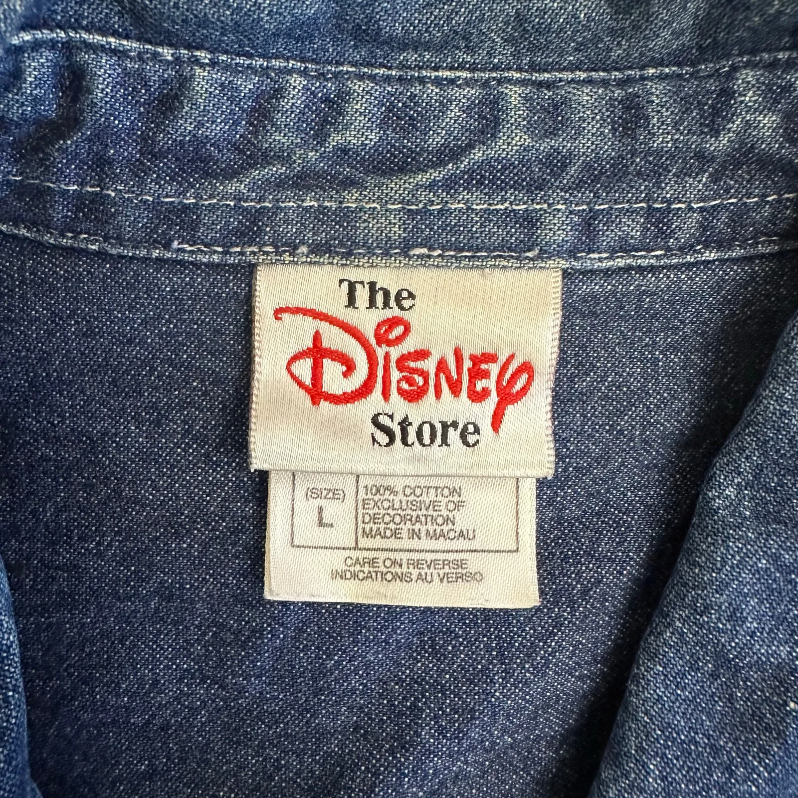Rare Vintage‎ Disney Store Winnie the Pooh Denim Vest Hunny Bees 90s Y2K L - Image 2