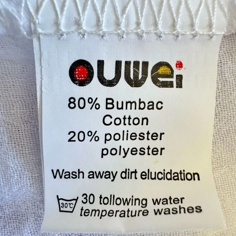 Ouwei White Red Black Embroidered Ethnic Festival Blouse SZ XL #2488 - Image 7