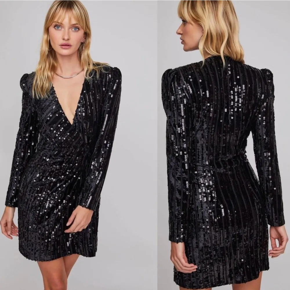 ASTR The Label Paris Sequin Wrap Mini Dress - Image 3