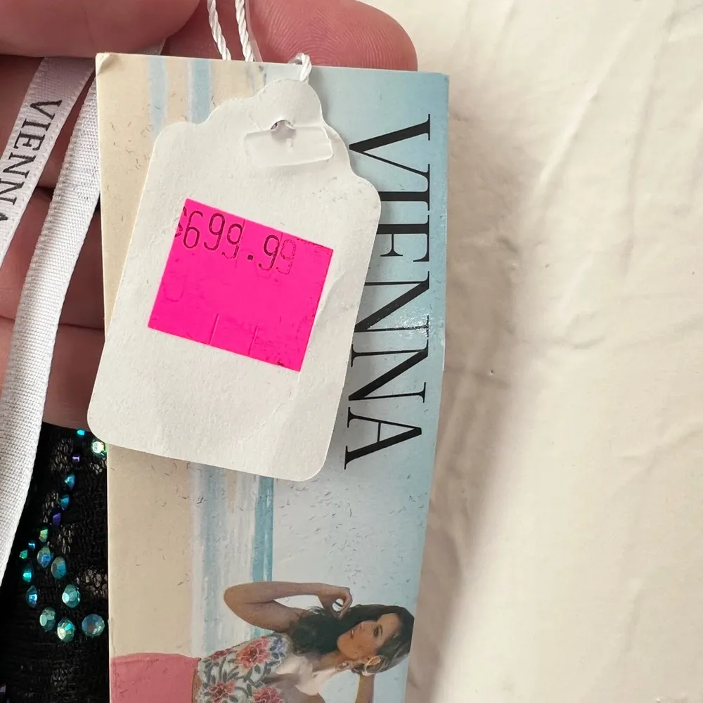 NWT Vienna black rhinestone floral mermaid prom dress size 2 - Image 82