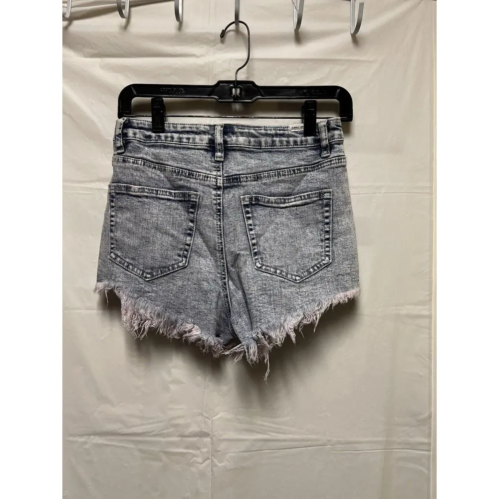 Almost Famous Shorts Juniors‎ Size 5 28 Distressed Cut Off Jean Blue Denim CJS-C - Image 4