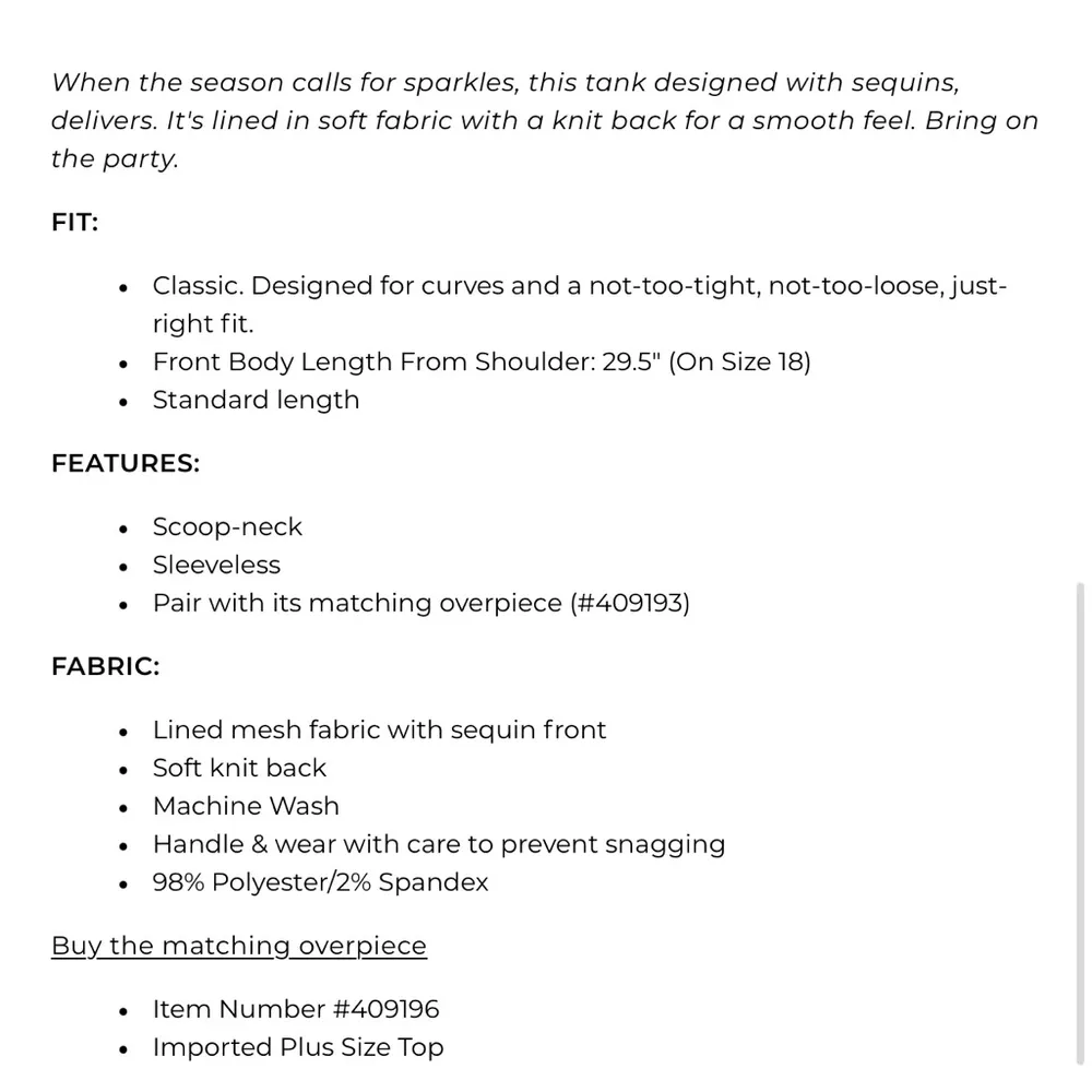 scoop neck sequined tank, black, Sz 22/24. Sparkle for the holidays! - Image 8