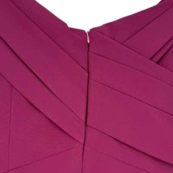 NWT Lauren Ralph Lauren Crepe Off The Shoulder Cocktail Dress Plum Size‎ 10 - Image 10