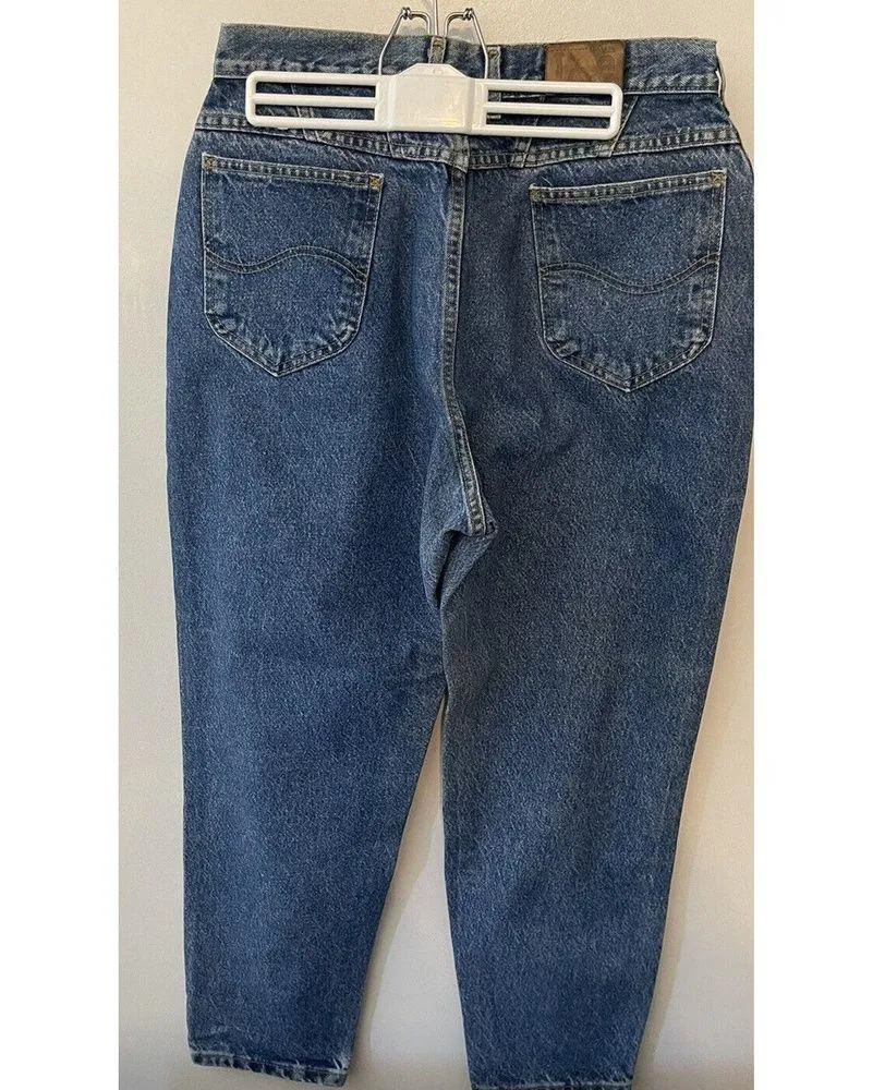 Lee High Waisted Mom Jeans Vintage Tapered LegTag Sz. 16 Petite Made in USA 90's - Image 3