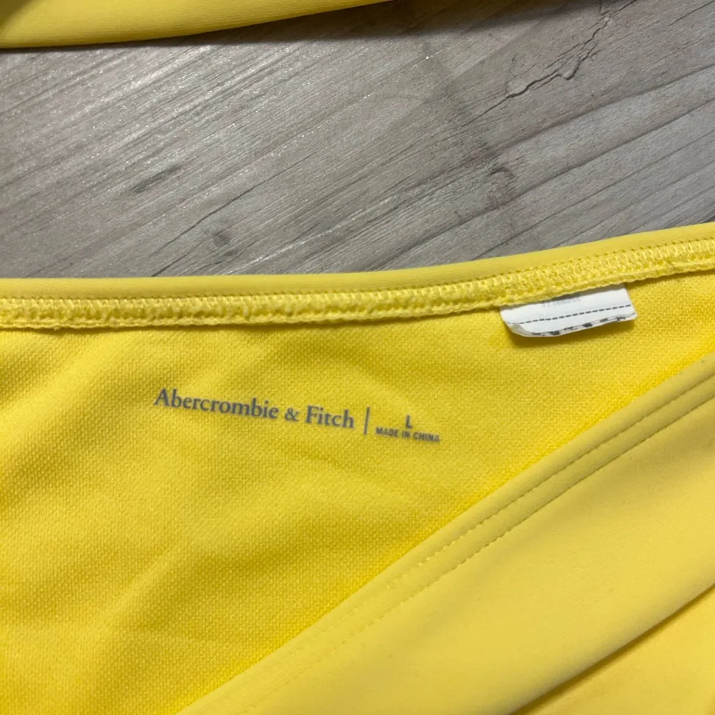 Abercrombie & Fitch Yellow side tie one piece swimsuit - Image 5