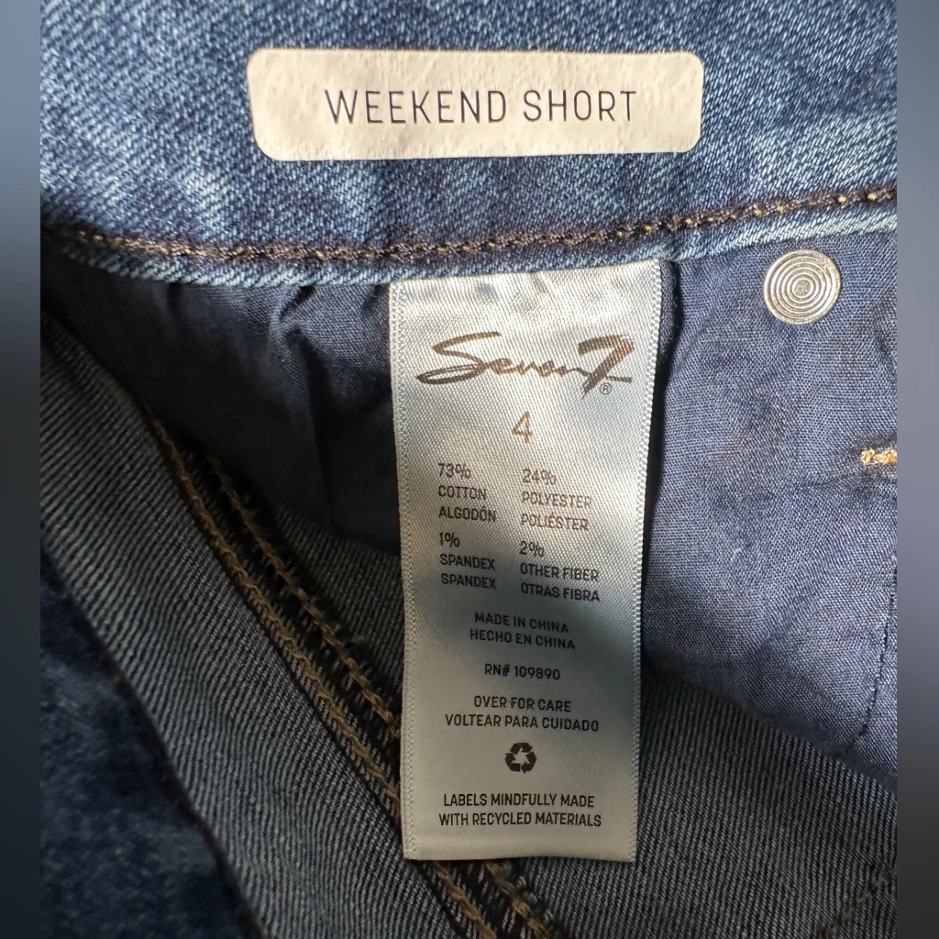 Seven7 Weekend Short Denim Shorts Size 4 NWT - Image 5