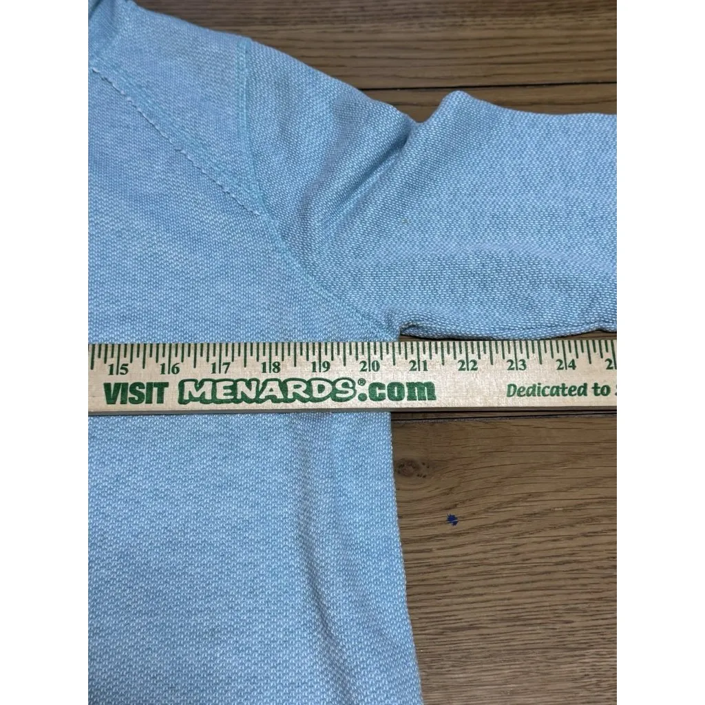 Soft Surroundings Women Sweater Size M Blue Knit Hooded Just Beachy French Terry - Image 4