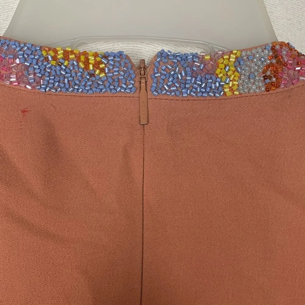 Emilio Pucci women's size 6 small Cady shift dress peach beaded sequin sleeveles - Image 11