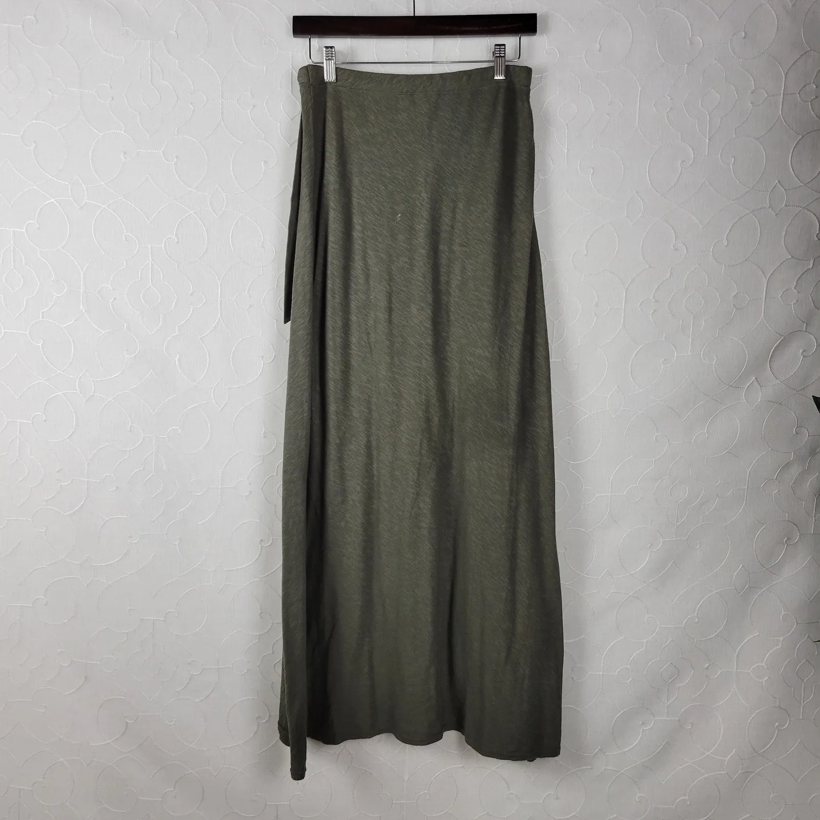 Susina Womens Skirt Size‎ XS Hunter Green Wrap Knit Draped Soft Maxi Tie Waist - Image 2