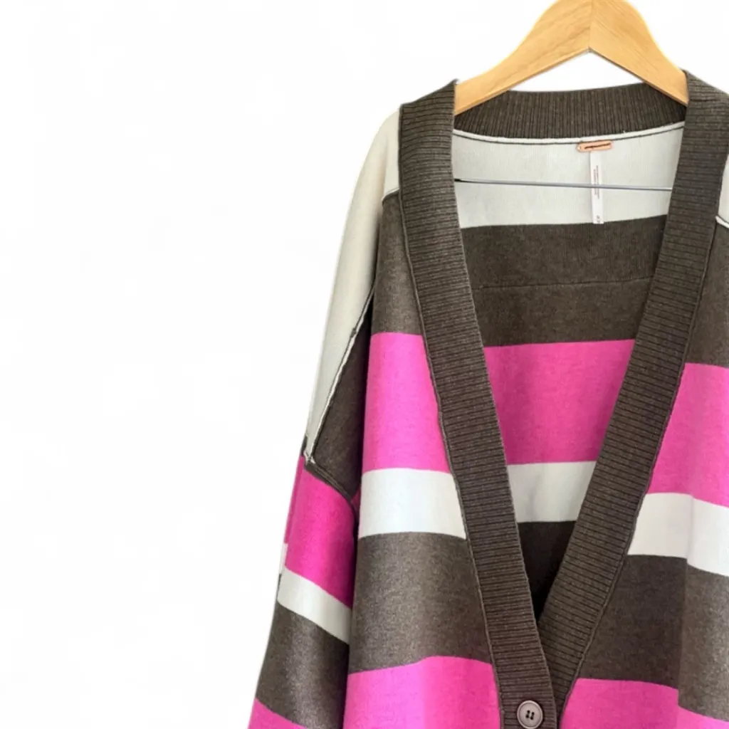 Free People League Of Her Own Striped Cardigan - Aurora Pinecone Combo - Image 8