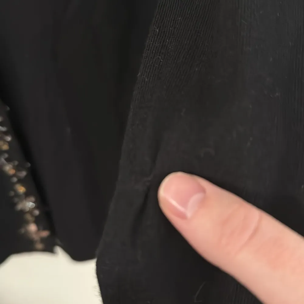 Lanvin thin Wool Black Cardigan with Crystal embellishments Size S - Image 12